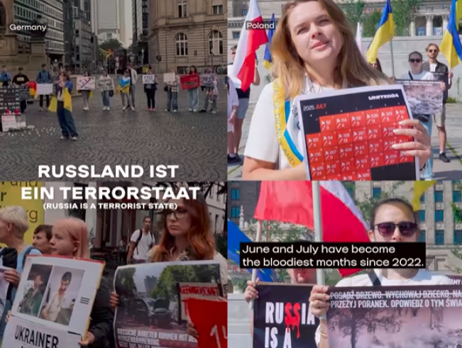 Warga Ukraina dan komunitas diaspora telah turun ke jalan di seluruh dunia/Foto: Instagram ukraine.ua
